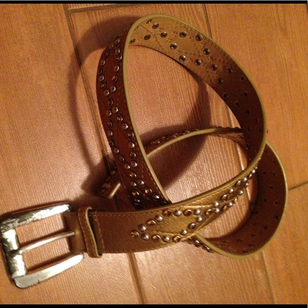 Michael Kors Blinged Out Leather Studded Belt